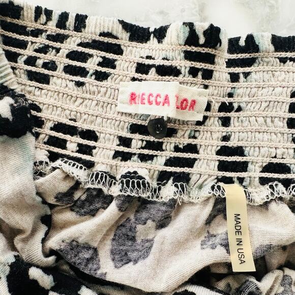 Rebecca Taylor Animal Print Maxi Skirt Rayon Size Small Black White Grey Flowy - Picture 3 of 5